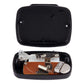 Black digital pedometer with open back revealing internal electronic components.