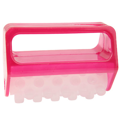 Pink roller massager close-up with rows of white massage nubs and frame