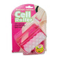 Cell roller massager in pink blister pack with visible studded roller