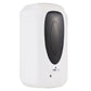 White touchless liquid soap dispenser with dark oval sensor panel