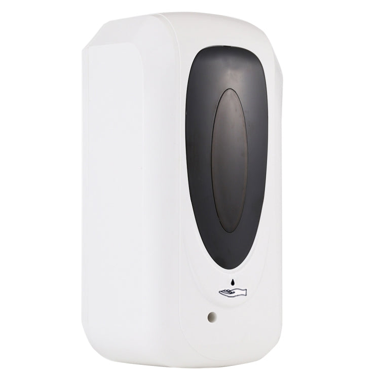 White touchless liquid soap dispenser with dark oval sensor panel