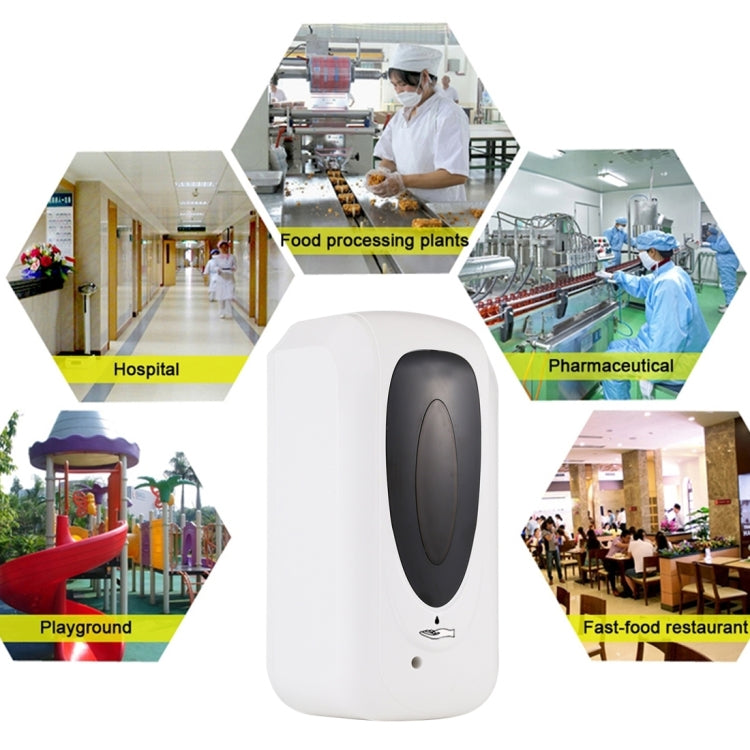 Wall-mounted touchless infrared liquid soap sanitizer dispenser, white with black sensor