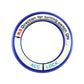Blue aluminum ignition key ring with ACC and LOCK markings, circular inner opening