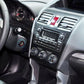 Blue ignition switch key ring on the car dashboard with ACC/LOCK markings