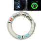 Silver aluminum ignition key ring with ACC and LOCK markings around the inner hole