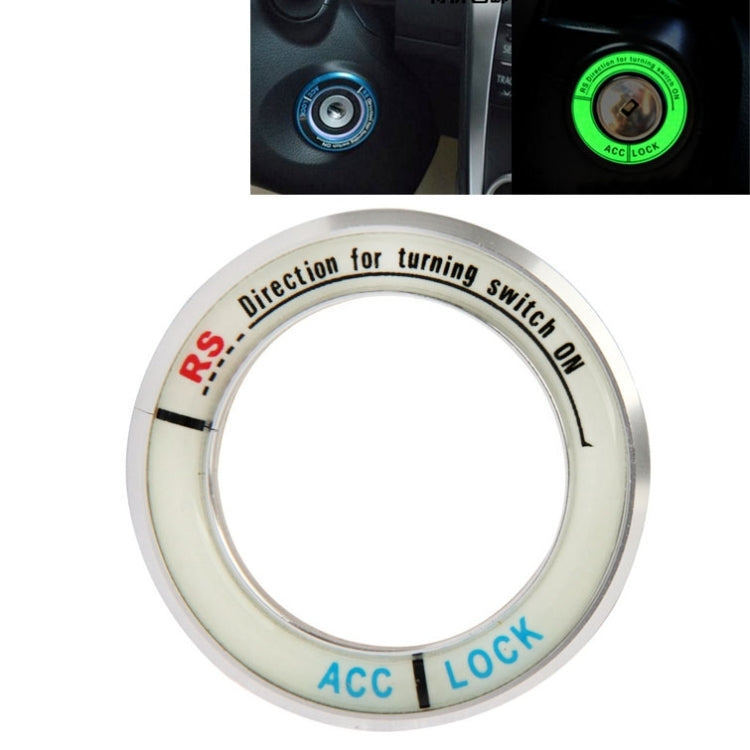 Silver aluminum ignition key ring with ACC and LOCK markings around the inner hole
