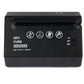 Black mini paper shredder control panel with 2-sheet icon, ON/OFF and REV buttons