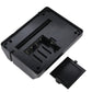 Mini paper shredder bottom open showing battery compartment and internal contacts