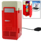 Red mini USB beverage cooler/heater with open side panel and front display
