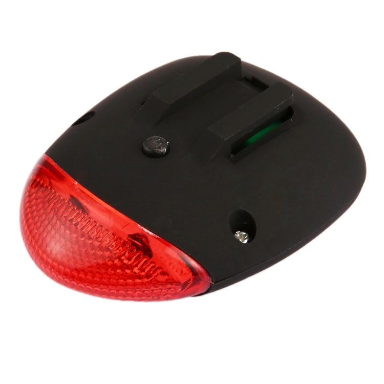 Solar bicycle tail light back view with screws and red lens edge