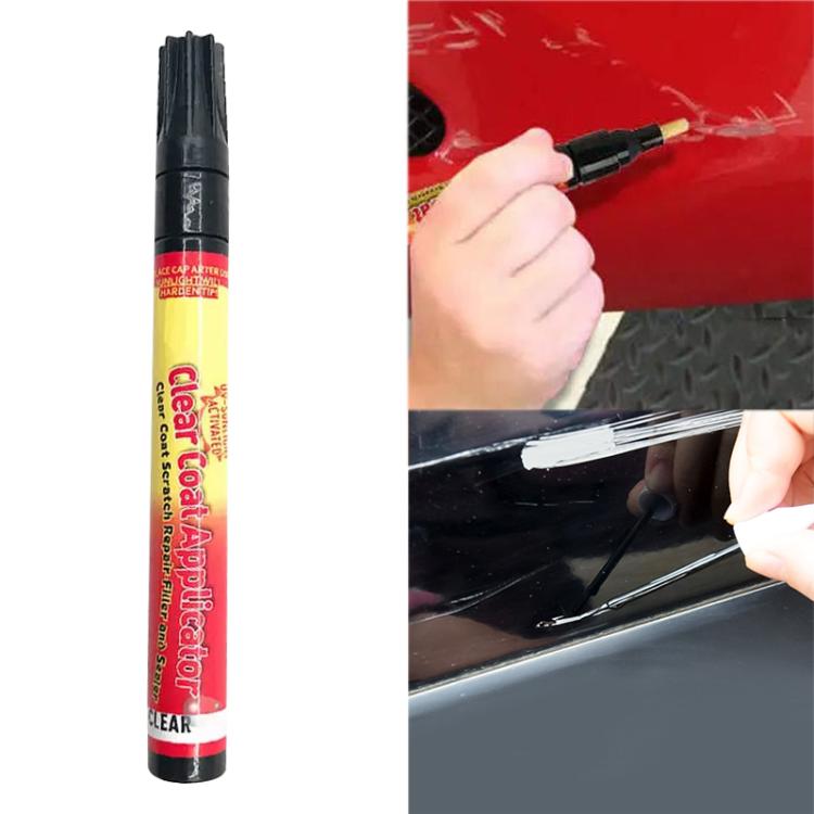 Clear coat scratch repair filler & sealer pen with applicator cap