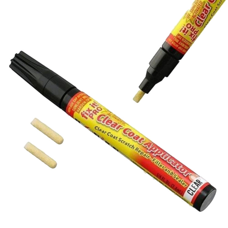 Clear coat scratch repair pen with two cream filler sticks