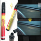 Clear coat scratch repair pen shown with applicator cap and filler sticks