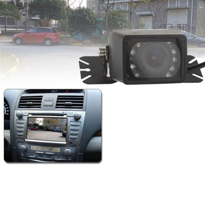 Waterproof rear view car camera with black metal bracket and wide-angle lens