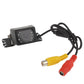 Rear view car camera with black housing and RCA cables (yellow and red)