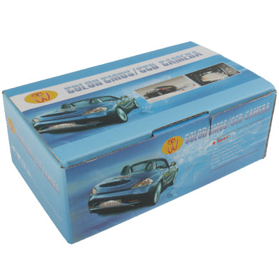Retail box for rear view car camera kit with car graphics