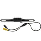 Car rear view camera with flip-style mount and power/video cable leads, black