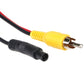 Rear camera wire with yellow RCA plug and black power connector