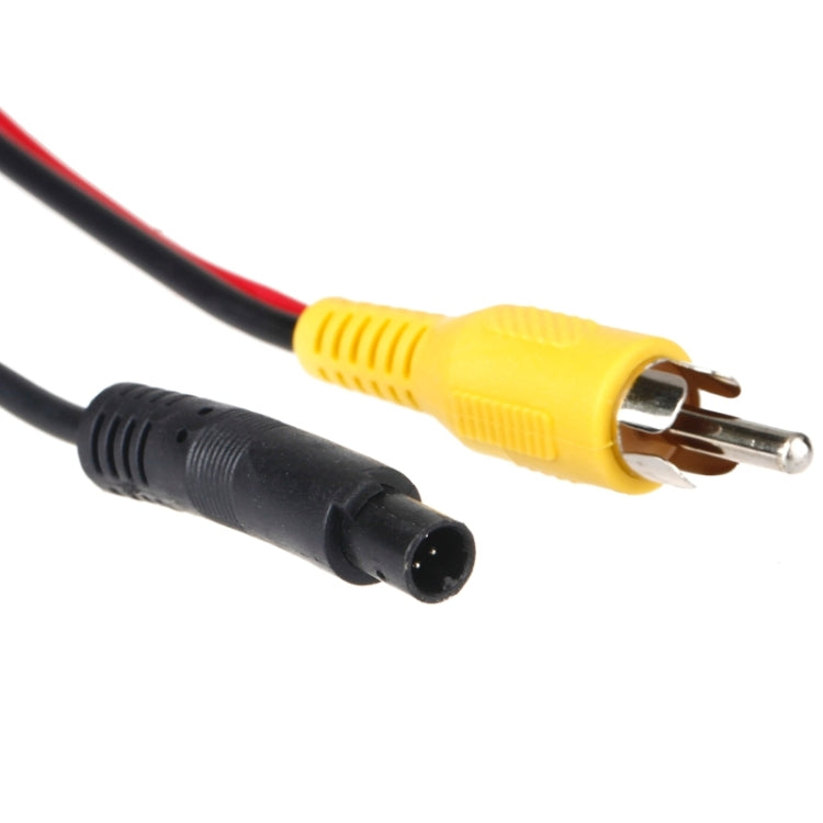 Rear camera wire with yellow RCA plug and black power connector