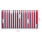 Stripe long 3-fold wallet with printed size markers 19cm x 11cm