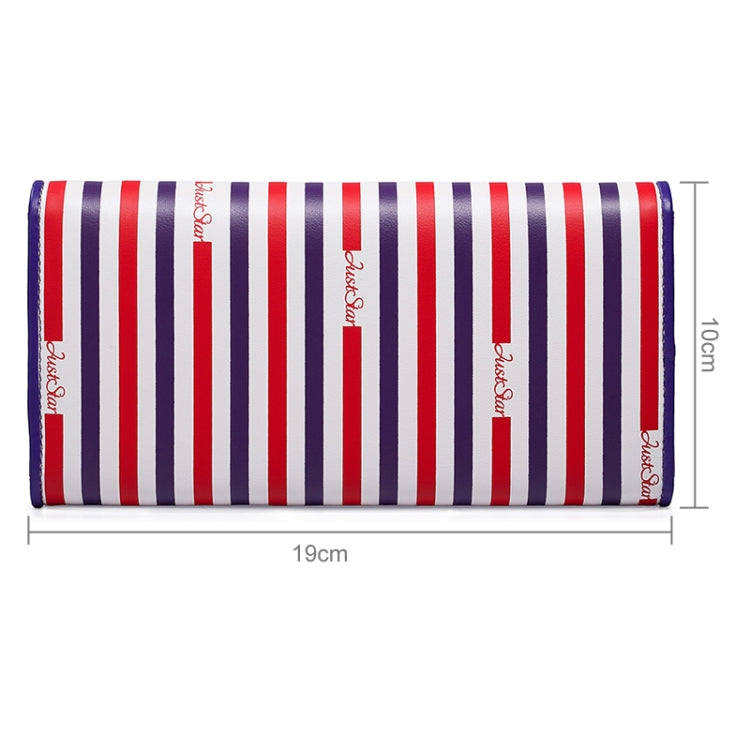 Stripe long 3-fold wallet with printed size markers 19cm x 11cm