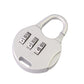 Mini combination lock body with three-digit number dials and round key ring loop