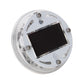 Round solar wheel LED light with clear housing and black solar panel