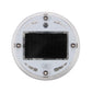Solar wheel LED light face with black solar panel and silver circular frame