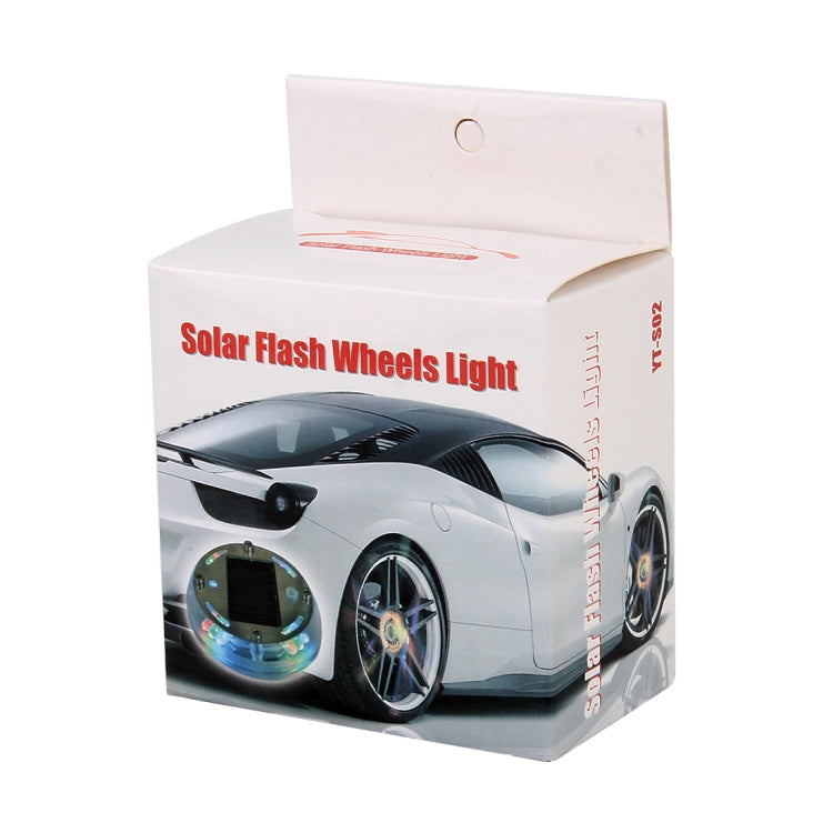 Solar flash wheel lights retail box with product image on packaging