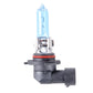 Car halogen headlight bulb with clear glass capsule and black socket base