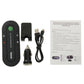 Bluetooth hands-free kit speakerphone with car power plug, cables, and instruction card