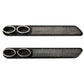Black exhaust pipe decorative stickers with mesh insert and two chrome-trimmed outlets