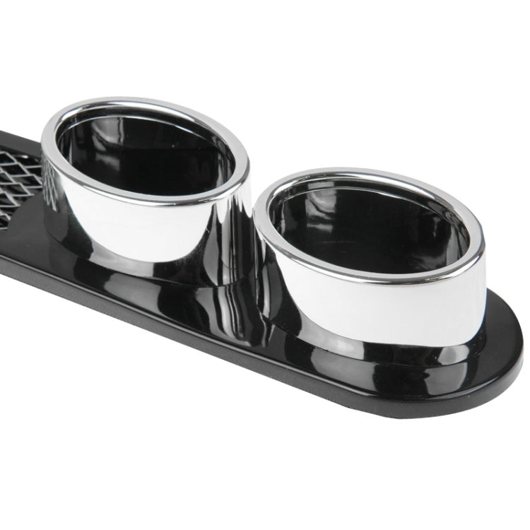 Exhaust pipe decal set with glossy black base and chrome outlet rings over mesh