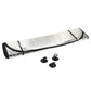 Silver reflective foldable sunshade with black straps and included mounting clips