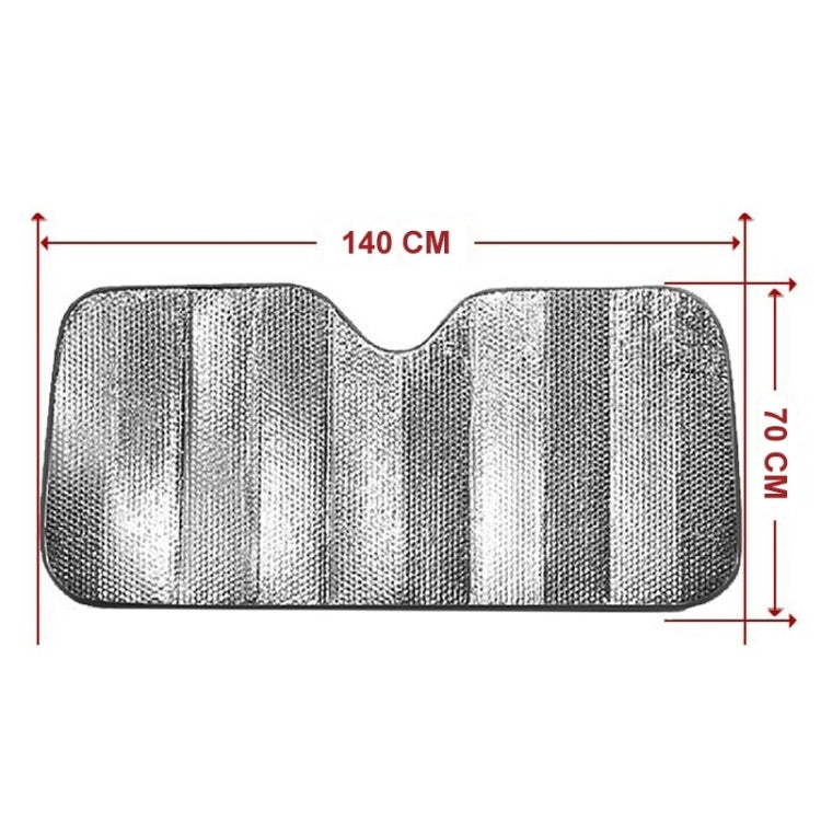 Rear windshield sunshade foil size 140 x 70 cm, reflective silver
