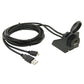 Black USB 2.0 and micro HDMI adapter cable with flush-mount bracket and two connectors