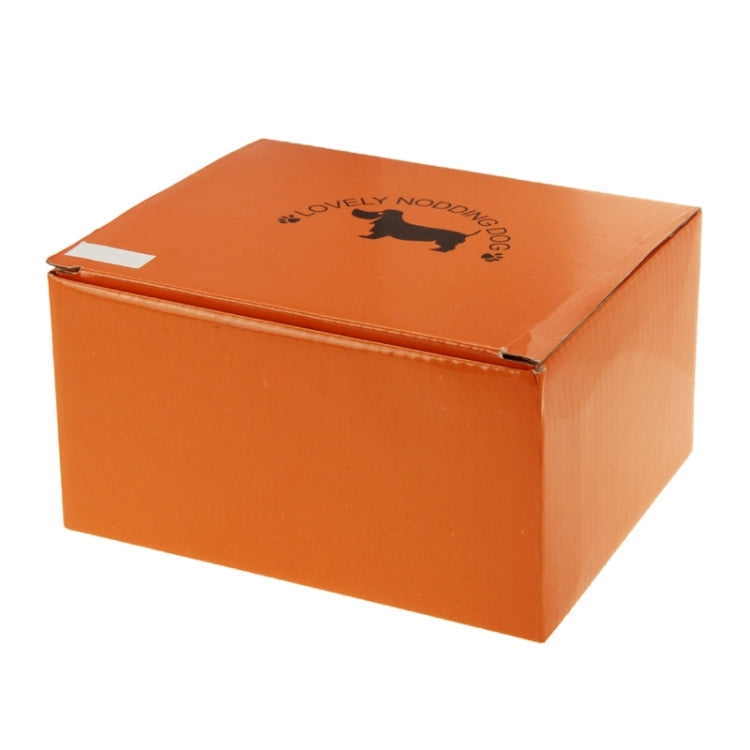 Orange product box with husky graphic and text for car decoration dog