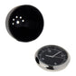 Mini dashboard clock showing open back with mounting holes and black face