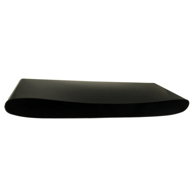 Black car seat gap organizer, curved tray, top view