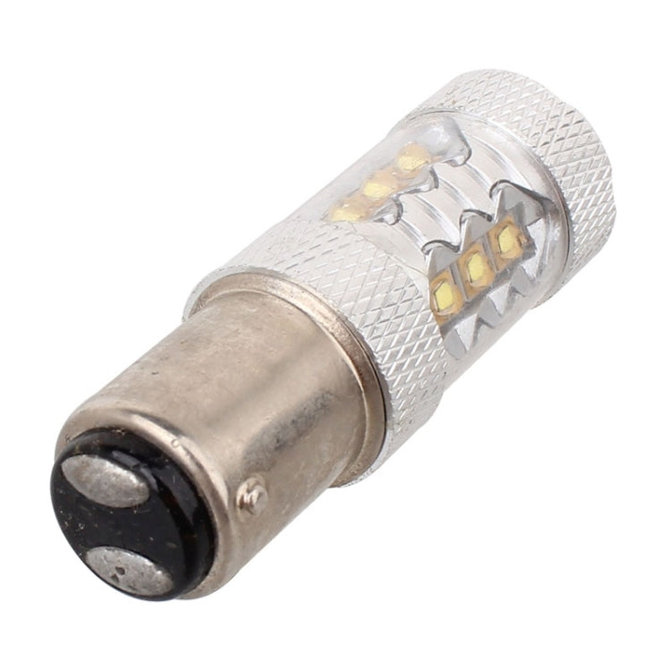 1157 LED brake light bulb with two yellow LED chips and dark rubber end