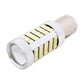 1156 LED replacement bulb with SMD LED rows on white housing, silver metal base