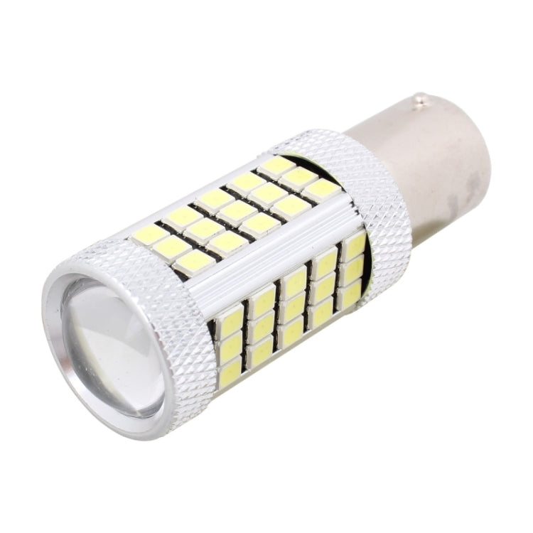 1156 LED replacement bulb with SMD LED rows on white housing, silver metal base