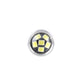 1156 LED bulb lens view with 4 SMD chips, silver rim