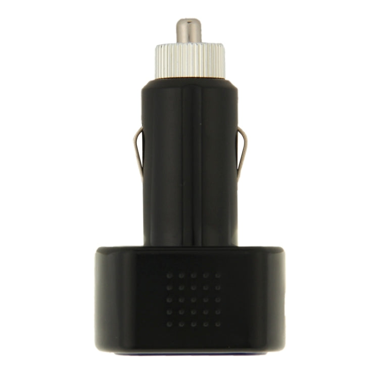 Mini LED voltmeter plug-in with black housing and silver threaded tip
