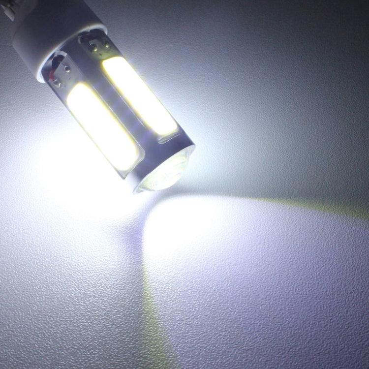 Illuminated LED motorcycle brake lamp bulb emitting bright white light from COB LEDs
