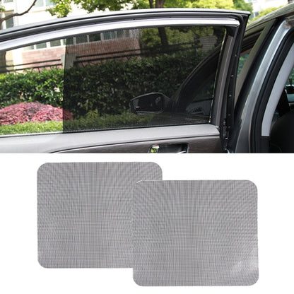 Set of two gray mesh car window UV stickers with electrostatic backing