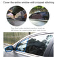 Car window shade stickers showing front-to-rear positioning on side glass