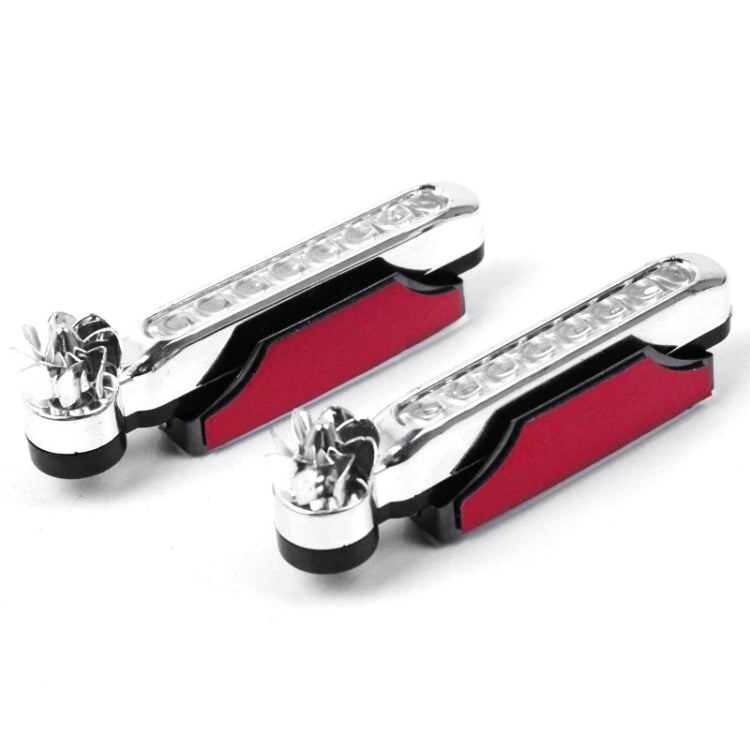 Pair of chrome 8-LED wind powered car light bars with red inner housing