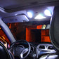 Car dashboard reading lights lit with bright white glow