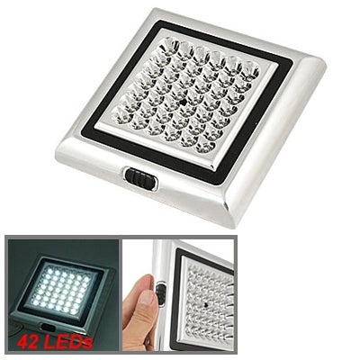White car indoor LED lamp with 42 LEDs and built-in switch button